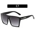 Premium übergroße quadratische schwarze Sonnenbrille mit Verlaufsgläsern SKU C7 Modell - Schwarzer Rahmen Doppelt Graue Linse (97077)