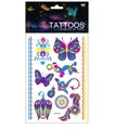 Tatouages temporaires fluorescents vibrants papillon et lézard pour les fêtes Halloween. - Série Animale (DWYG08)
