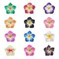 Cuentas de flores de frangipani de arcilla polimérica de colores para joyas DIY y artesanía - 12mm / Colores Mezclados al Azar