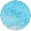 Vista macro de cuentas de vidrio con núcleo teñido azul claro para creación de joyería - 20g/Paquete Pequeño / Núcleo Teñido Azul Claro (Color 11) / 2.0mm