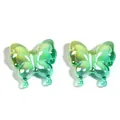 Cuentas de acrílico mariposa verde degradado UV para joyería y colgantes de móvil - Verde amarillento