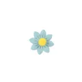 Sky blue soft fabric daisy flower decoration with a yellow plush center for DIY craft projects - Blue Flower