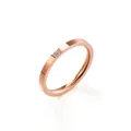 Eleganter Ring aus Roségold-Titanstahl mit einem kleinen funkelnden Diamanten - Größe 7 / Roségold
