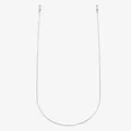 Sleek silver metal snake chain glasses lanyard with lobster clasps and silicone loops - Silver Fine Chain (C43)
