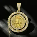 Iced out hip hop rotating Grim Reaper pendant necklace in gold finish with crystals - Pendant Only (No Chain) / Gold