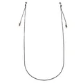 Sleek black metal glasses chain featuring decorative lightning bolt charms and rubber loops - Black Metal Lightning Style (C33)