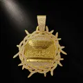 Vergoldeter Iced Out Das letzte Abendmahl Anhänger mit Dornenkrone für Hip-Hop-Style - Nur Anhänger (Ohne Kette) / Gold