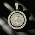 Silver hip hop rotating Grim Reaper pendant necklace with iced out rhinestones detail - Pendant Only (No Chain) / Silver