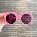 Adorable pink cat-ear shaped children's sunglasses with full UV protection feature - Matte Pink Frame Grey Lens
