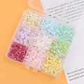 Set de cuentas de vidrio color pastel en compartimentos de 10g para bisutería DIY - Juego de 9 Rejillas (Aprox. 10g/Rejilla) / 9 Rejillas Verano Dulce Sueño