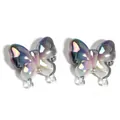 Cuentas de mariposa de acrílico con degradado UV iridiscente para bisutería DIY - Gris Degradado