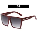 Oversize-Sonnenbrille in Dunkelrot mit grauem Farbverlauf Gläsern C4 - Jujube Roter Rahmen Graue Linse (97077)