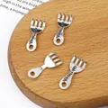 Pequeños colgantes de horquilla de aleación plateada con grabado para joyería y artesanía DIY - Estilo Tenedor (A0668) / 1.2x2.9cm