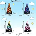 Abmessungen des 3D-gedruckten Spiral-Fidget-Toys mit farbigem Wirbeldesign. - Spiralpyramide (Laserbeutel) / 5.50 cm / Schwarz und Rotgold