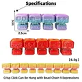 Detailansicht von 3D-gedruckten Totenkopf-Klickern mit Maßen und verschiedenen Ausdrücken - Zufällige gemischte Farben (1 Stück) / 1 Stück