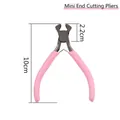 Mini alicate de corte frontal profesional con mango rosa para joyería de bricolaje - Mini Alicates de Corte Frontal / 10cm / Rosa