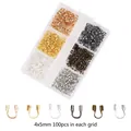 Kit de protectores de cable metálicos 6 colores, 4x5mm, 100 unidades por rejilla - Juego de Protectores de Hilo de 6 Rejillas / 4x5mm (100 Piezas/Pack)