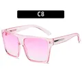 Modische quadratische Oversize-Sonnenbrille mit rosa Rahmen und Verlaufsgläsern - Transparenter Rosa Rahmen Rosa Linse (97077)
