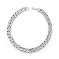 Luxe Iced out zilverkleurige Cuban link ketting bezet met fonkelende strassteentjes - Armband / 8 inch (20cm) / Zilver