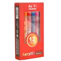Set de 12 rotuladores acrílicos con punta fina de 1,0 mm para pintura artística y DIY - Juego de 12 Marcadores Acrílicos