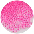 Primer plano de cuentas de vidrio rosa intenso con núcleo transparente para DIY - 20g/Paquete Pequeño / Rosa Fucsia (Color 15) / 2.0mm