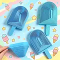 Detailansicht des 3D-gedruckten Eiscreme-Fidget-Spielzeugs mit blauen Schichten - Blaues Eis