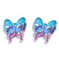 Cuentas de acrílico de mariposa irisadas en azul y púrpura con degradado UV para DIY - Azul púrpura