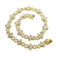 Luxury gold iced out clover and infinity link chain necklace for unisex hip hop style - 8 inch / Gold White Zirconia
