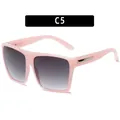 Modische quadratische Oversize-Sonnenbrille in Hellrosa mit grauen Verlaufsgläsern. - Jelly Rosa Rahmen Doppelt Graue Linse (97077)