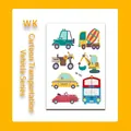 Cartoon vehicle temporary tattoo stickers for kids featuring tractors and various cars - Vehicle Style (WK-083) / 1 Piece