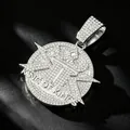 Iced out hip hop alloy pendant with King of Kings letter design for men - Pendant Only (Without Chain) / Silver