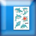 Cute cartoon shark temporary tattoo stickers for children with underwater ocean theme - Funny Blue Shark (WK-165)