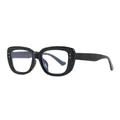 Classic black square frame anti-blue light glasses with decorative metal rivets - Black Frame Anti-Blue Light / Black