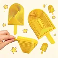 Detailansicht des gelben 3D-gedruckten Teleskop-Eis am Stiel Anti-Stress-Spielzeugs - Gelbes Eis