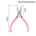 Mini alicates de punta plana rosa de acero al carbono para joyería DIY y manualidades - Mini Alicates de Punta Plana / 12cm / Rosa