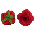 Large red artificial silk rose heads for DIY floral crafts and wedding wall decoration - Mini Tea Bud / 5cm