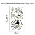 Pegatinas tatuaje luminosas espacio dibujos animados con astronauta y cohete niños - Espacio luminiscente Y-013 / 6*10.5cm