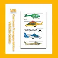 Temporary cartoon helicopter tattoo stickers for kids, waterproof transportation decals - Vehicle Style (WK-094) / 1 Piece