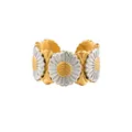 Zweifarbiger Gänseblümchen-Ring aus Titanstahl, verstellbarer offener Ring für Damen - 8 / Herrenstil / Gold