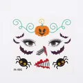 Creative Halloween cartoon face tattoo stickers with pumpkin bat spider and scar designs - FK-002