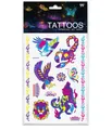 Tatouage temporaire fluorescent avec des motifs de loup, aigle, lion et scorpion - Série Animale (DWYG03)