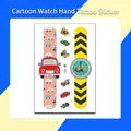 Fun temporary cartoon watch tattoo sticker for kids featuring construction vehicle designs - Construction Vehicle Style (WK-191) / 1 Sheet