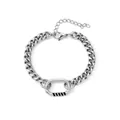 Herenarmband van roestvrij staal met Cubaanse schakels en karabijnhaak - Armband-18cm