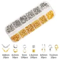 Set di minuterie metalliche per gioielli oro e argento con chiusure a moschettone - Combinazione di multi formati
