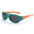 Occhiali da sole aviator per bambini con montatura verde acqua e stanghette arancioni - Montatura Verde Aste Arancio Chiaro