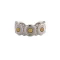 Verstellbarer Ring aus Titanstahl mit stilvollem silber-goldenen Gänseblümchen-Design - 6 / Damenstil / Stahlfarben
