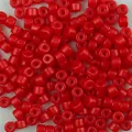 Cuentas de vidrio rojo 5*3mm en forma de barril para manualidades de joyas - Paquete de 1g / Rojo