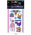 Planche de tatouages temporaires fluorescents animaux hibou et aigle - Série Animale (DWYG-06)