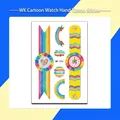 Colorful cartoon watch temporary tattoo sticker set for children's fun party favors - Flower Rainbow Style (WK-193) / 1 Sheet