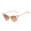 Vintage transparent champagne cat-eye sunglasses with gradient brown lenses for women - Champagne Frame / Tea Lens